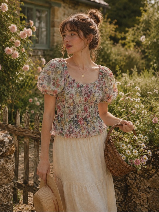 Anthropologie Tops - Anthropologie Aurelia smocked top